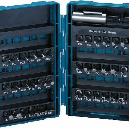 Makita Σετ 37 Μύτες Κατσαβιδιού Ίσιο / Σταυρός / Torx / Αστέρι