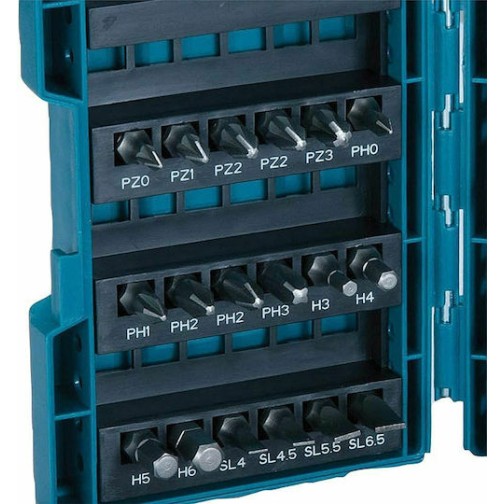 Makita Σετ 37 Μύτες Κατσαβιδιού Ίσιο / Σταυρός / Torx / Αστέρι