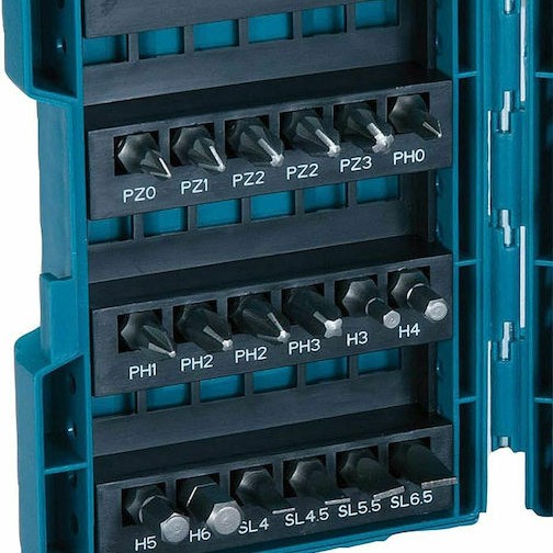 Makita Σετ 37 Μύτες Κατσαβιδιού Ίσιο / Σταυρός / Torx / Αστέρι