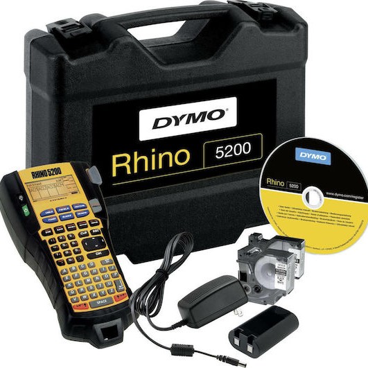 Dymo Rhino 5200 Kit Ηλεκτρονικός Ετικετογράφος Χειρός σε Κίτρινο Χρώμα