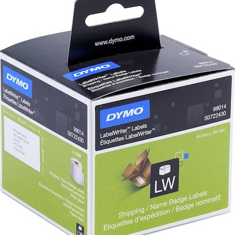 Dymo 99014 220 Αυτοκόλλητες Ετικέτες σε Ρολό για Εκτυπωτή Ετικετών 101x54mm