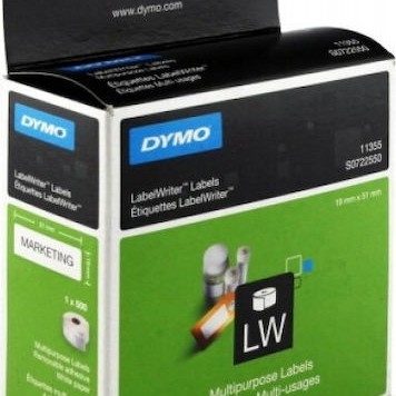 Dymo 11355 500 Αυτοκόλλητες Ετικέτες σε Ρολό για Εκτυπωτή Ετικετών 51x19mm