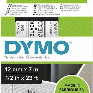 Dymo 45010 Ταινία Ετικετογράφου 7m x 12mm σε Διάφανο Χρώμα