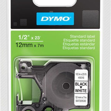 Dymo 45013 Ταινία Ετικετογράφου 7m x 12mm σε Λευκό Χρώμα