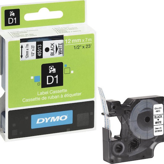 Dymo 45013 Ταινία Ετικετογράφου 7m x 12mm σε Λευκό Χρώμα