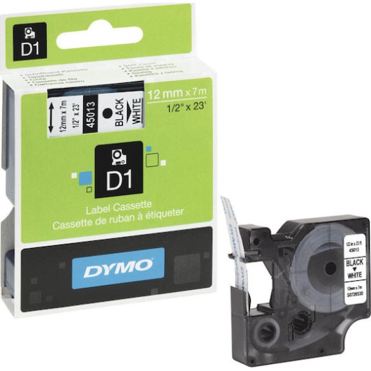 Dymo 45013 Ταινία Ετικετογράφου 7m x 12mm σε Λευκό Χρώμα