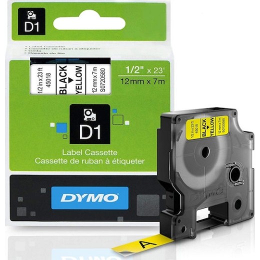Dymo 45018 Ταινία Ετικετογράφου 7m x 12mm σε Κίτρινο Χρώμα