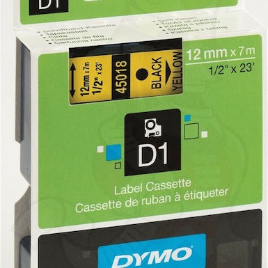 Dymo 45018 Ταινία Ετικετογράφου 7m x 12mm σε Κίτρινο Χρώμα