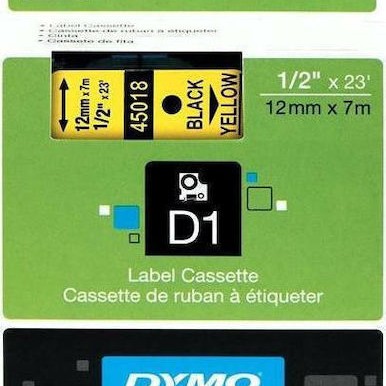Dymo 45018 Ταινία Ετικετογράφου 7m x 12mm σε Κίτρινο Χρώμα