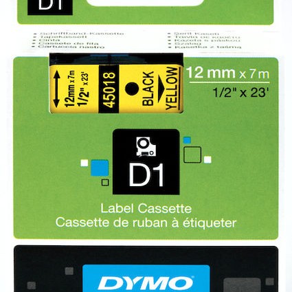 Dymo 45018 Ταινία Ετικετογράφου 7m x 12mm σε Κίτρινο Χρώμα