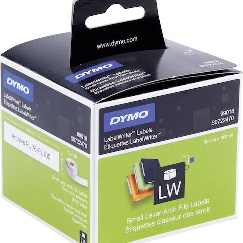 Dymo 99018 110 Αυτοκόλλητες Ετικέτες σε Ρολό για Εκτυπωτή Ετικετών 190x38mm
