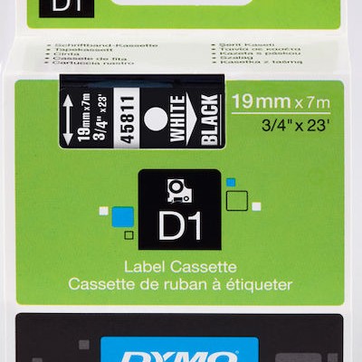 Dymo 45811 Ταινία Ετικετογράφου 7m x 19mm σε Μαύρο Χρώμα
