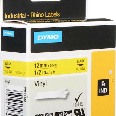 Dymo 18432 Ταινία Ετικετογράφου 5m x 12mm σε Κίτρινο Χρώμα