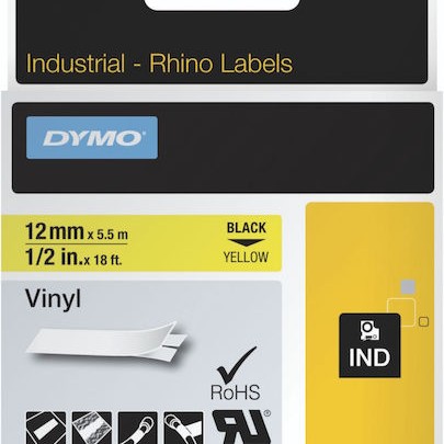 Dymo 18432 Ταινία Ετικετογράφου 5m x 12mm σε Κίτρινο Χρώμα