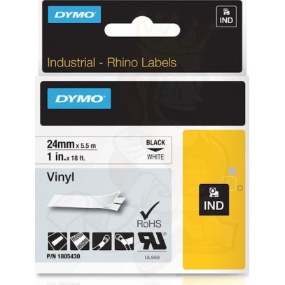 Dymo Ταινία Ετικετογράφου 5.5m x 24mm σε Λευκό Χρώμα