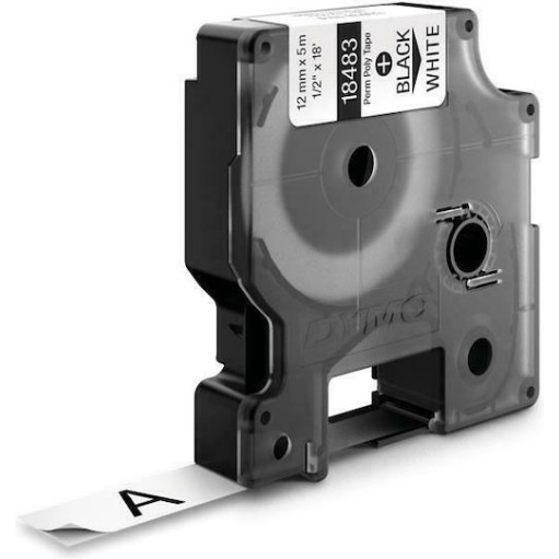 Dymo IND Permanent Polyester Ταινία Ετικετογράφου 5.5m x 12mm σε Λευκό Χρώμα