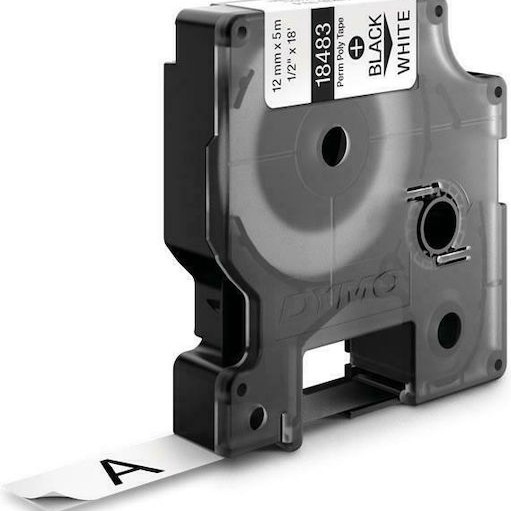 Dymo IND Permanent Polyester Ταινία Ετικετογράφου 5.5m x 12mm σε Λευκό Χρώμα