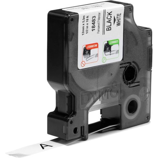 Dymo IND Permanent Polyester Ταινία Ετικετογράφου 5.5m x 12mm σε Λευκό Χρώμα