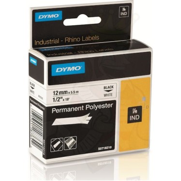Dymo IND Permanent Polyester Ταινία Ετικετογράφου 5.5m x 12mm σε Λευκό Χρώμα