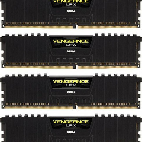 Corsair Vengeance LPX DDR4 64GB RAM με 4x16GB Modules και Ταχύτητα 2400 για Desktop