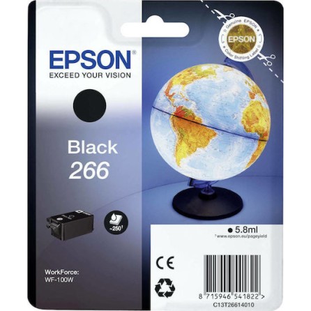 Epson 266 Γνήσιο Μελάνι Εκτυπωτή InkJet Μαύρο (C13T26614010)