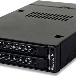 Icy Dock ToughArmor Rugged Full Metal Dual Bay RAID 2.5 Inch SATA HDD/SSD Mobile Rack for External 3.5 Inch Drive Bay Μαύρο (MB992SKR-B)