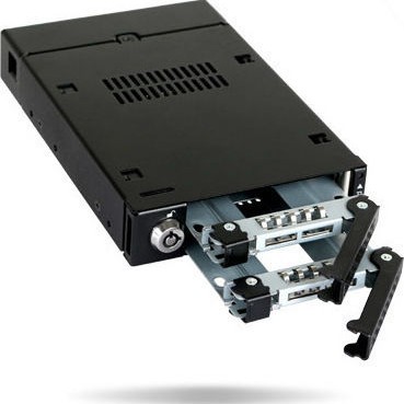 Icy Dock ToughArmor Rugged Full Metal Dual Bay RAID 2.5 Inch SATA HDD/SSD Mobile Rack for External 3.5 Inch Drive Bay Μαύρο (MB992SKR-B)