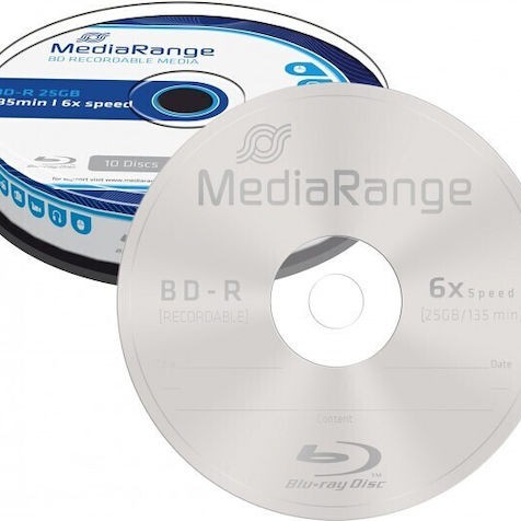 MediaRange Εγγράψιμα BD-R 6x Dual Layer Printable 50GB Cake Box 25τμχ