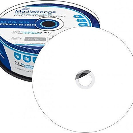 MediaRange Εγγράψιμα BD-R 6x Dual Layer Printable 50GB Cake Box 25τμχ