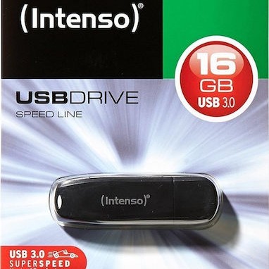 Intenso Speed Line 16GB USB 3.0 Stick Μαύρο