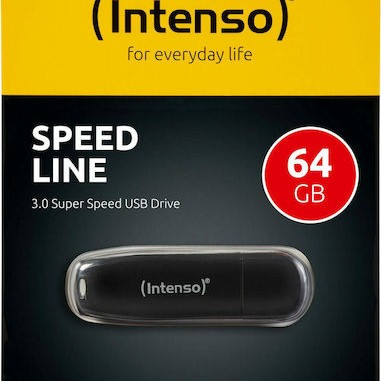Intenso Speed Line 64GB USB 3.0 Stick Μαύρο