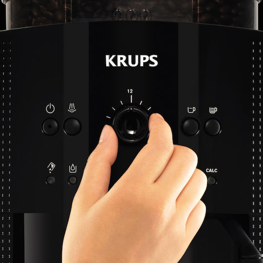 Krups Αυτόματη Μηχανή Espresso 1450W Πίεσης 15bar με Μύλο Άλεσης Μαύρη EA8108