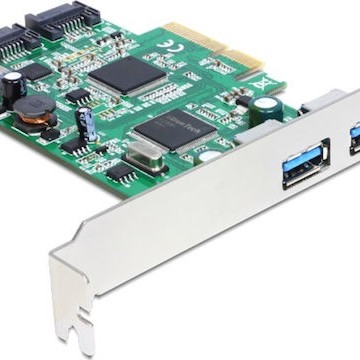 DeLock Κάρτα PCIe σε 2 εσωτερικές θύρες SATA III και 2 εξωτερικές θύρες USB 3.0
