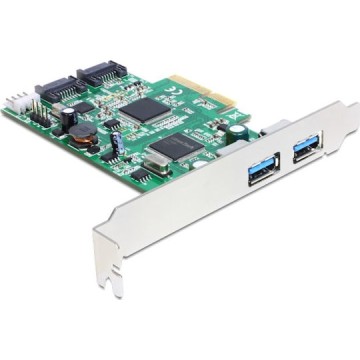 DeLock Κάρτα PCIe σε 2 εσωτερικές θύρες SATA III και 2 εξωτερικές θύρες USB 3.0