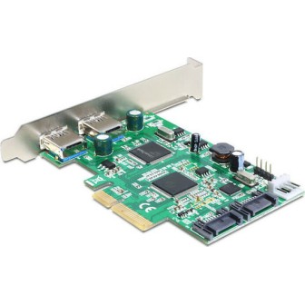 DeLock Κάρτα PCIe σε 2 εσωτερικές θύρες SATA III και 2 εξωτερικές θύρες USB 3.0