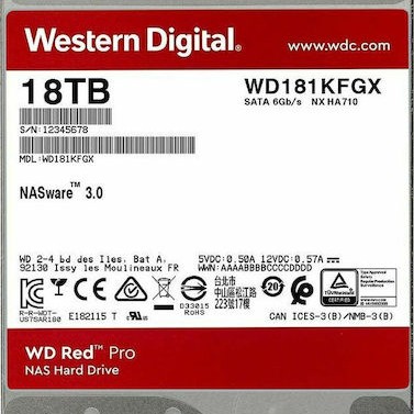 Western Digital Red Pro 18TB HDD Σκληρός Δίσκος 3.5