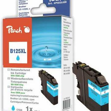 Peach Συμβατό Μελάνι Εκτυπωτή InkJet Brother LC-125XL 15ml Μπλε 1τμχ