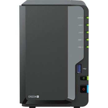 Synology DiskStation DS224+ NAS Tower με 2 θέσεις για HDD/SSD και 2 θύρες Ethernet