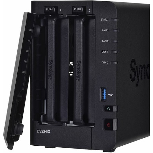 Synology DiskStation DS224+ NAS Tower με 2 θέσεις για HDD/SSD και 2 θύρες Ethernet