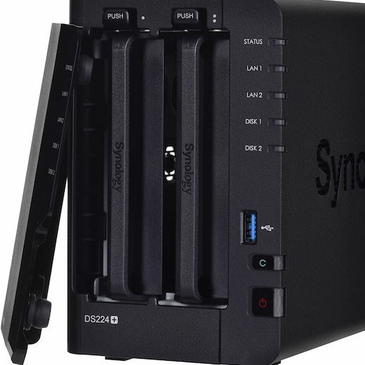 Synology DiskStation DS224+ NAS Tower με 2 θέσεις για HDD/SSD και 2 θύρες Ethernet