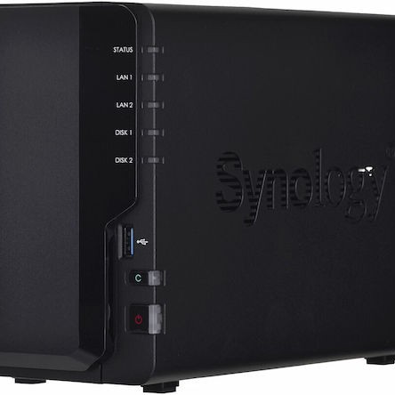Synology DiskStation DS224+ NAS Tower με 2 θέσεις για HDD/SSD και 2 θύρες Ethernet