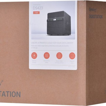 Synology DiskStation DS423 NAS Tower με 4 θέσεις για HDD/SSD και 2 θύρες Ethernet