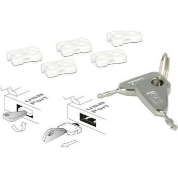 DeLock USB Port Blocker 2 key + 5x blocks (20648)