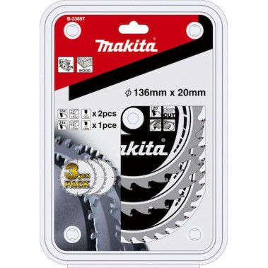 Makita Δίσκος Κοπής Ξύλου 136mm 3τμχ B-33897