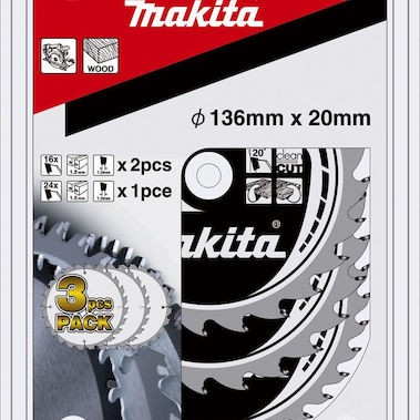 Makita Δίσκος Κοπής Ξύλου 136mm 3τμχ B-33897