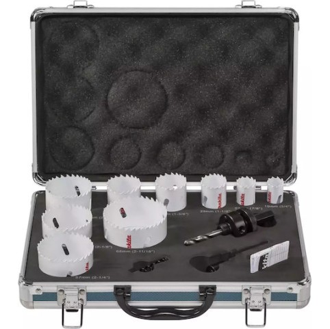 Makita Σετ Ποτηροπρίονα με Διάμετρο από 19mm έως 68mm για Ξύλο