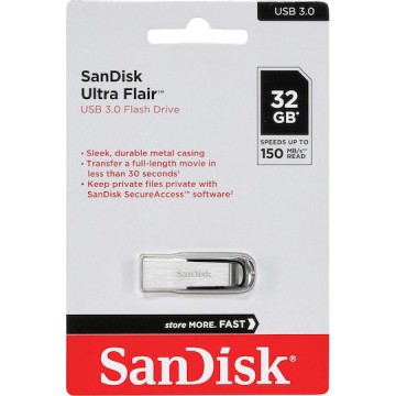 Sandisk Ultra Flair 32GB USB 3.0 Stick Μαύρο
