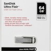 Sandisk Ultra Flair 64GB USB 3.0 Stick Μαύρο