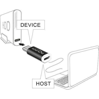 DeLock Μετατροπέας USB-C male σε micro USB female (65678)