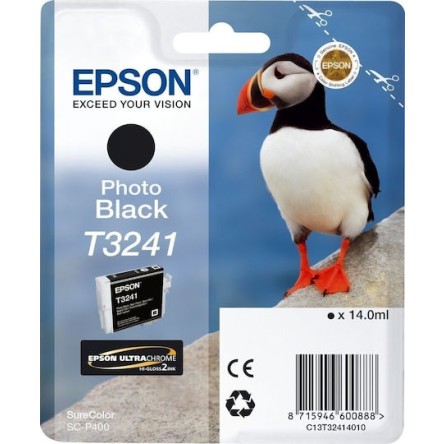 Epson T3241 Γνήσιο Μελάνι Εκτυπωτή InkJet Photo Μαύρο (C13T32414010)